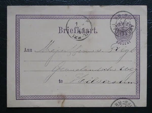NIEDERLANDE 1877 Briefkaart nach Hilversum - Bild 1 von 2