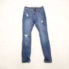 Hollister Women's Juniors Size 3S Blue Skinny Distressed High Rise Stretch Jeans