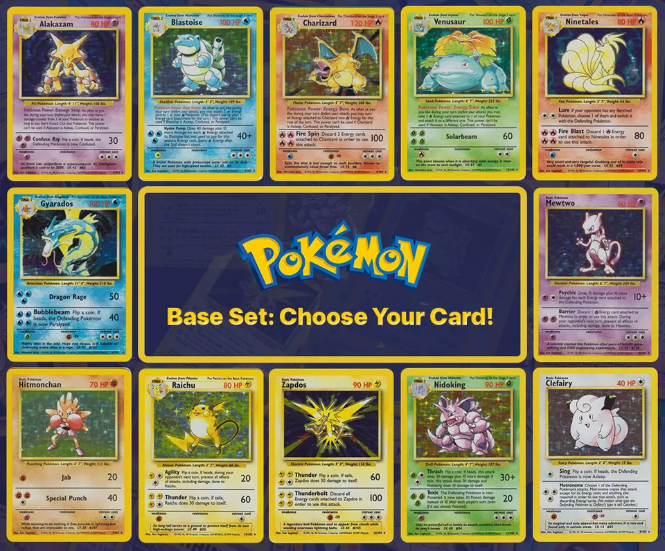 1999 Pokemon Base Set: Choose Your Card! All Cards Available - 100% Authentic - Image 1 of 1
