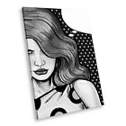 E077 Black White Portrait Canvas Picture Print Large Wall Art Comic Book Woman
