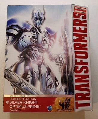 Optimus Prime Platinum Edition Silver Knight NEW EXPERIENCED SELLER Transformers - Image 1 of 4