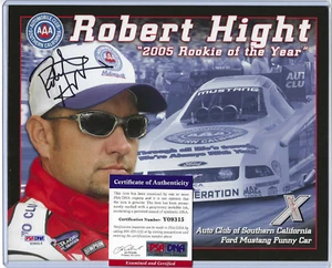3x NHRA Funny Car Champion Robert Hight Signed 2 Sided NASCAR 8x10 Flyer PSA COA - Picture 1 of 7