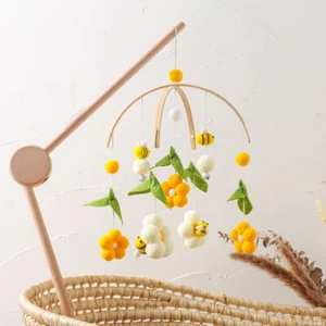 Baby Crib Mobile Bracket Set Wooden Infant Mobiles Nursery Hanging Decoration - Picture 1 of 12