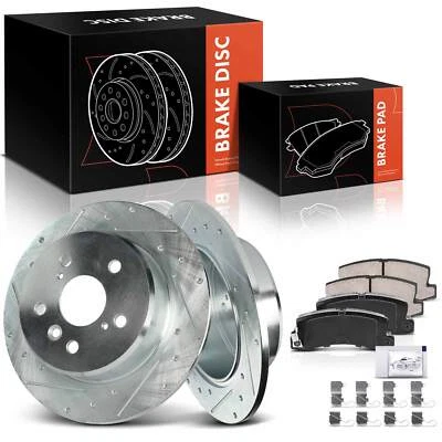 6 piezas de rotores de freno traseros perforados y pastillas de freno de cerámica para Lexus ES300 RX300 Toyota Foto 1 de 4