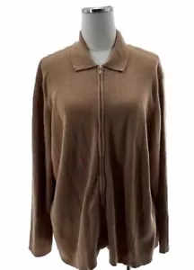 Jones New York Sport Sweater Plus Size 1X Beige Cardigan Classic Traditional - Picture 1 of 12