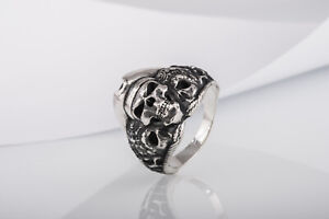 Pirate Symbol Skull Ring Handcrafted Jewelry Gift for Men Male Skeleton Signet
