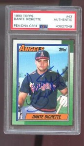 1990 Topps #43 Dante Bichette AUTO SIGNED Autograph Card PSA/DNA Baseball COA