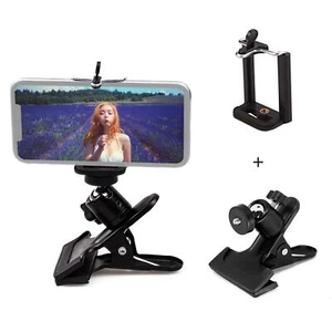 Ball Head Clip Mobile Phone Clamp Camera Mount Holder Universal Smart iPhone UK - Picture 1 of 6
