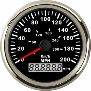 85mm GPS Black 300KMH 200MPH Speedometer For Car Truck Marine Motorcycle Red Led - Picture 1 of 7