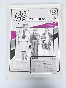 New Vtg 1990s Great Fit Sewing Patterns Womens Jacket 1120 Plus Size 38-60 - Picture 1 of 7
