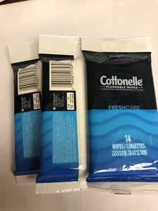 Cottonelle Flushable Wipes Fresh Care On-The-Go Travel Packs, (3) 14 ct Wipes ea - Picture 1 of 2