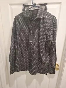 Bugatchi Men's Shirt Medium Black Button Down Dress NWT - Picture 1 of 7