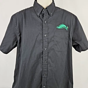 Port Authority Men Shirt Buttons Collars Short Sleeve Pockets Size L Large Black - Picture 1 of 12