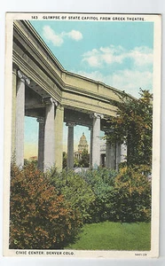 Postal vintage del Capitolio del Estado del Centro Cívico de Denver Colorado - Imagen 1 de 2