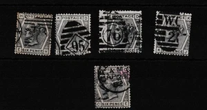 GB QV 1873 6d Grey Collection (5) SG146/147 Platten 13-17 fein gebraucht BP14950 - Bild 1 von 1