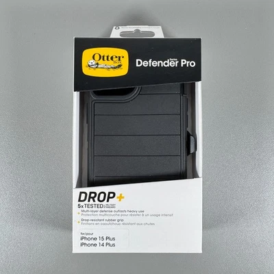OtterBox Defender Case for iPhone 14 Plus / 15 Plus - Black with Holster Clip - Image 1 of 4