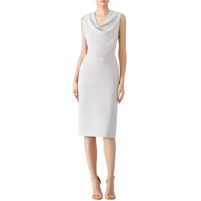 AQ/AQ Oyster Veronika Grey Cowl Neck Sleeveless Sheath Dress - Image 1 of 4