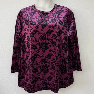 Woman Within Burgunder Velour Pullover Langarm Oberteil Übergröße 1x gebraucht  - Bild 1 von 10
