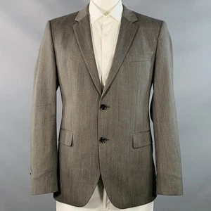 HUGO BOSS Talla 42 Estándar Gris Lana Virgen Muesca Solapa Abrigo Deportivo - Imagen 1 de 8