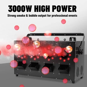 PAIDUN 3000W DMX512 Bubble Fogger Blower Smoke Fog Machine LED RGBW Light Party - Picture 1 of 12