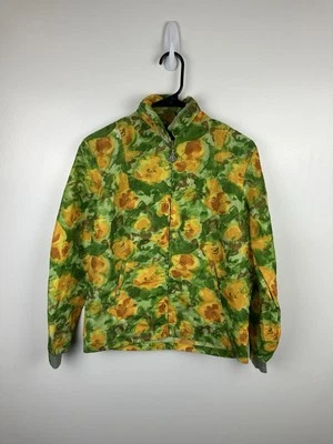 Chaqueta Bomber Rompevientos Vintage Años 80 Tejida Cober Nueva York Floral Cremallera Talla 12 Foto 1 de 4