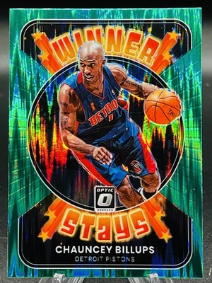 2021 Donruss Optic #8 Chauncey Billups Green Holo Prizm Winner Stays Pistons - Image 1 of 2