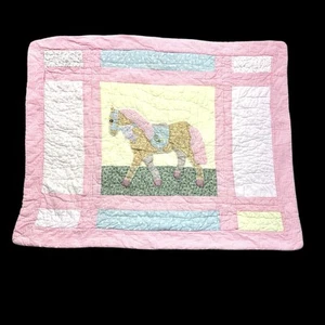 Pillow Cover Horse Quilt 20x25 Nursery Baby Pem America - Picture 1 of 6