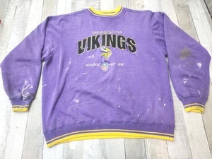 Sudadera para hombre Minnesota Vikings Logo atlética aplastada desgastada XL - Imagen 1 de 12