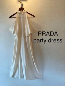 PRADA Off-White Party Dress Elegant Sleeveless Long Dress with Cover - Picture 1 of 11