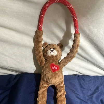 Zippy Paws Plush Teddy Bear Toy with Love Heart and Red Handle Dog Toy - Image 1 of 4