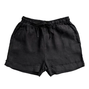 Suzy D London Black Linen Shorts Size S 100% Linen Vacation Beach Lightweight - Picture 1 of 6