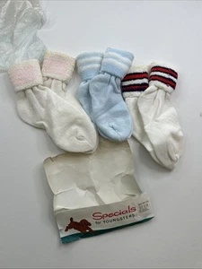 VTG Socks Kids Sz 6-8.5 Sock 80's NOS "Specials For Youngsters" Creslan Cotton - Picture 1 of 10