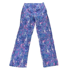 LILLY PULITZER DAMENGRÖSSE SMALL DERI LEINEN PALAZZO HOSE MARITIM RESORT WEAR - Bild 1 von 12