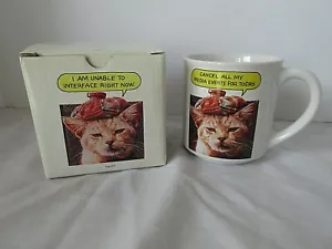 Vintage I Am Unable To Interface Right Now Mug Orange Tabby Cat - Picture 1 of 6
