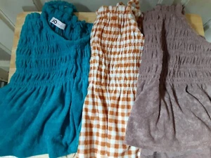 SO (THREE) Junior Smocked Peplum Crop Tank Tops Size Large NEW WITH TAGS - Picture 1 of 7