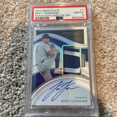 RICKY TIEDEMANN 2023 Panini Immaculate Patch Auto- Holo Silver - 22/25- PSA 10!! - Image 1 of 2