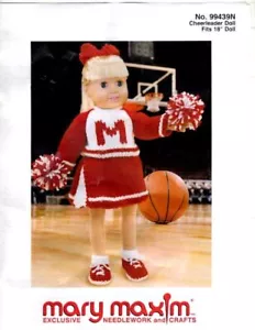 Neu in Verpackung!! MARY MAXIM CHEERLEADER PUPPE & OUTFIT STRICKSET ENTHÄLT 18" PUPPE - Bild 1 von 3
