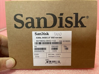 SanDisk SD7SB3Q-064G-1122    X300s  64Gb    2.5-Inch Internal SSD   Non-sec - Image 1 of 4