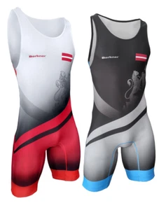 Herren Lettland Wrestling Singlet Anzug Berkner UWW Representative Ringertrikot - Bild 1 von 20