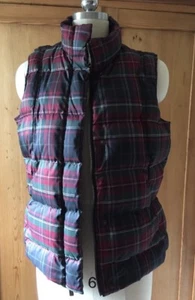 Eddie Bauer Down Plaid Vest Women's Size Small Dark Green, Brick, Black - Picture 1 of 10
