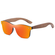 Bamboo Wooden Unisex Temple Retro Square Lovely Sun Glasses (Free Pouch + Cloth)