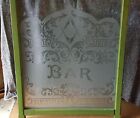  Pub / Bar door acid etched  glass pane - Masonic Emblem - in frame