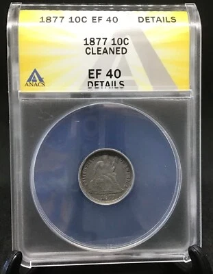 1890 Dime ANACS EF 40 Details Seated Liberty - Image 1 of 2