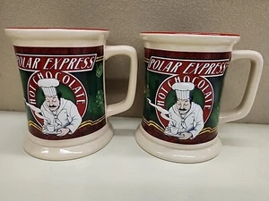 2 tazze POLAR EXPRESS CIOCCOLATA CALDA chef ceramica regalo natale in rilievo - Foto 1 di 6