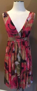 Weston Wear Size Medium Sleeveless Floral V-Neck Dress W Tie Back - Picture 1 of 11