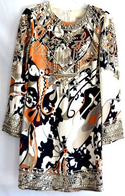 New Emilio Pucci 2014 Studded Bead Embellished Silk Cocktail Dress US 8 10 IT 44 - Image 1 of 4