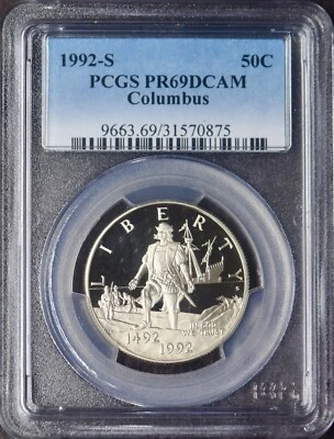1992-S Columbus Half Dollar PCGS PR69DCAM - ✪COINGIANTS✪ - Image 1 of 2