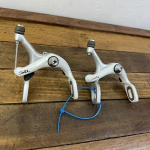 Vintage Shimano Sante BR-5000 Brake Caliper Set WHITE SLR Recessed Japan A5 - Picture 1 of 12