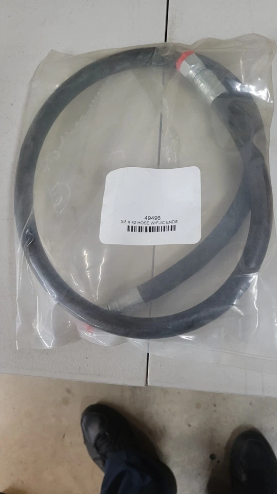 NEW!  OEM Western 49496 Ultramount Angle Cylinder Hose 3/8 x 42 FJIC Fittings - Image 1 of 1