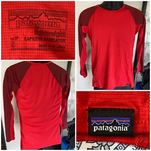 Patagonia Baselayer Uomo Piccolo Capilene Rosso Leggero - Usato in ottime condizioni - Foto 1 di 9